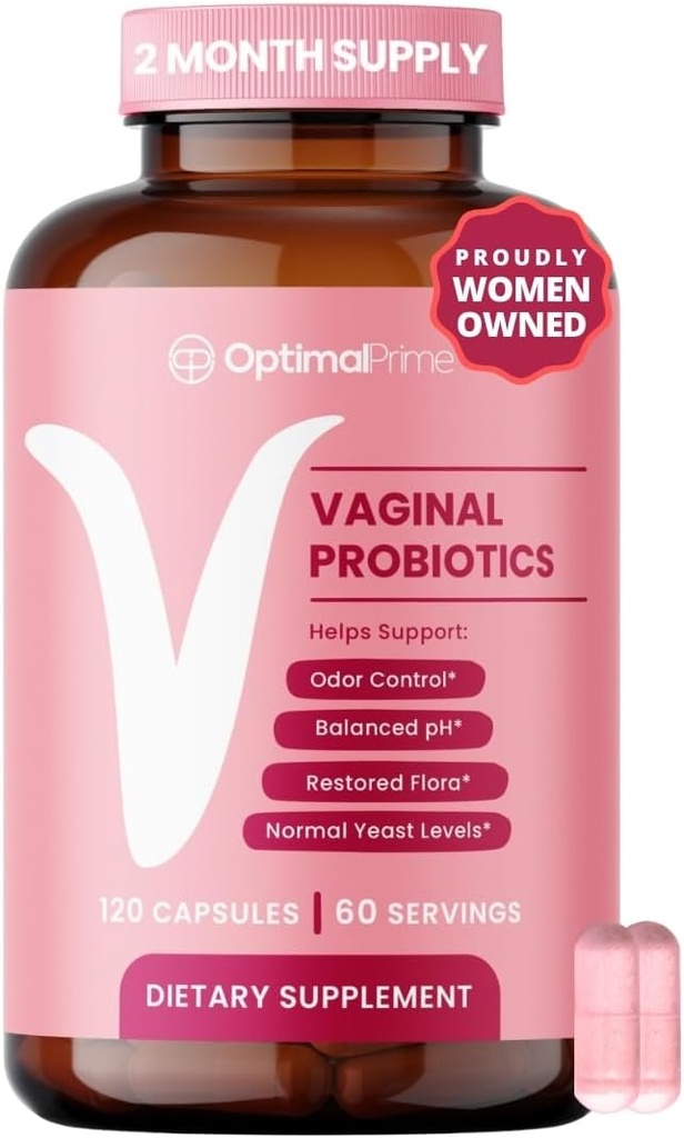 Optimale Prime Vaginal Probiotics für Frauen mit Präbiotika, Cranberry Extract, und Lactobacillus Probiotic Blend, Unterstützt gesunde Vaginal Flora, Odor Control, pH Balance, 2 Monat Versorgung, 120 Kapseln