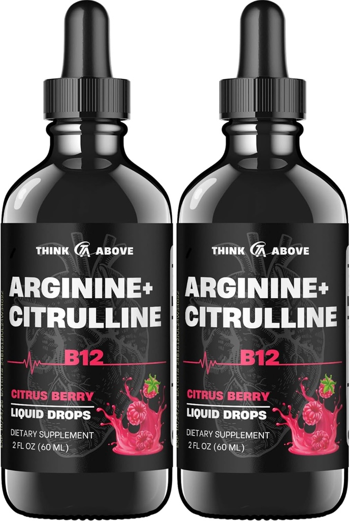 L-Arginin + L-Citrulline + B12 Flüssigkeitstropfen, Citrus Berry Flavor, 2 fl oz, Pack von 2