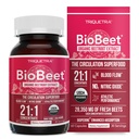 BioBeet® Max Strength Beet Root Capsules - 21:1 Konzentrat, Jede Servierung abgeleitet von 28,350 mg Organic Beetroot - Absorptionsverbesserung mit BioPerine® Black Pepper Extract (60 Kapseln)
