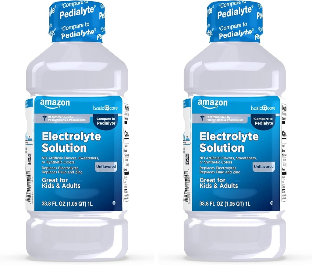 Basic Care Oral Elektrolytlösung, entflammt, 33.8 Fl Oz (Pack von 2)