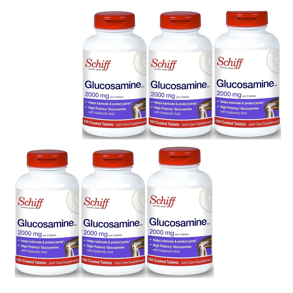 Schiff Glucosamin 2000mg mit Hyaluronsäure (Pack von 4)