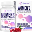 Vaginale Probiotika für Frauen - 300 Billion CFUs 12 Strains Probiotics mit Prebiotic, Organic Cranberry Extract Daily Women's Probiotic for Vaginal, Urinary, Digestive, Gut, Immune Health, 60 Capsules