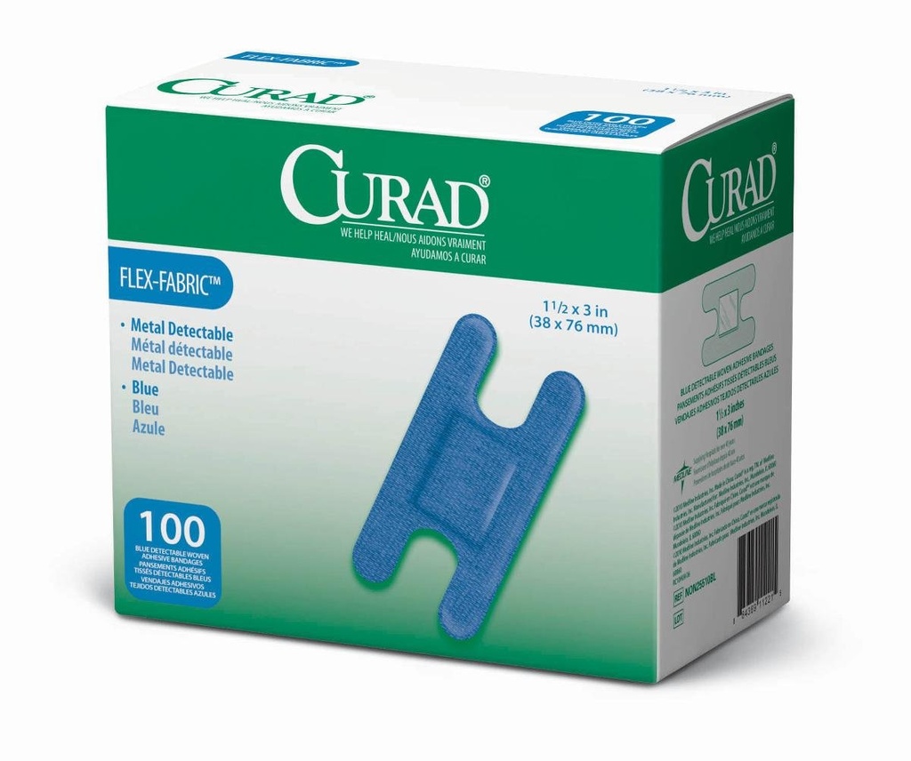Curad Knuckle, gewebt Blau Detectable Bandage, 100-Count