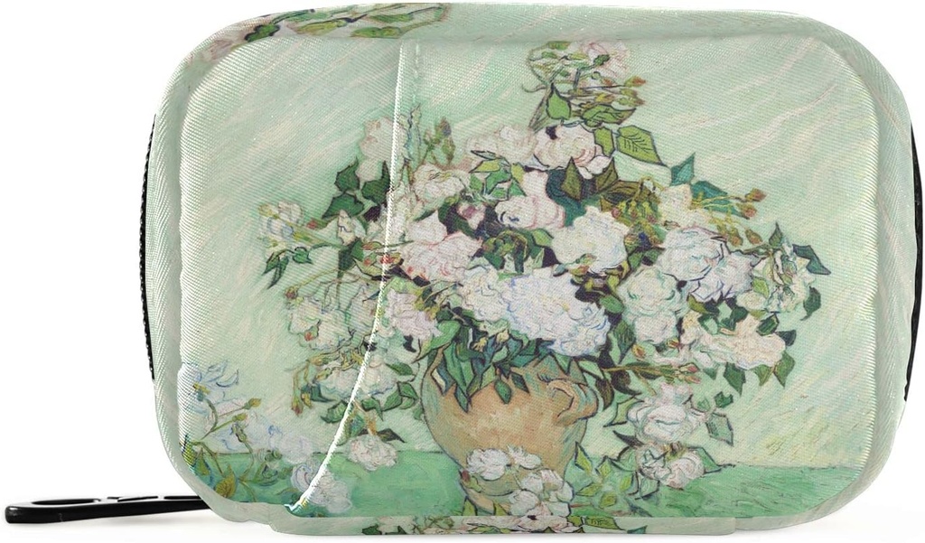 Roses Van Gogh Pille Box 7 Tage Pille Tasche Reise Pille Organizer Tasche mit Reißverschluss Portable Weekly Case Compact Größe für Vitamin Supplement Halter