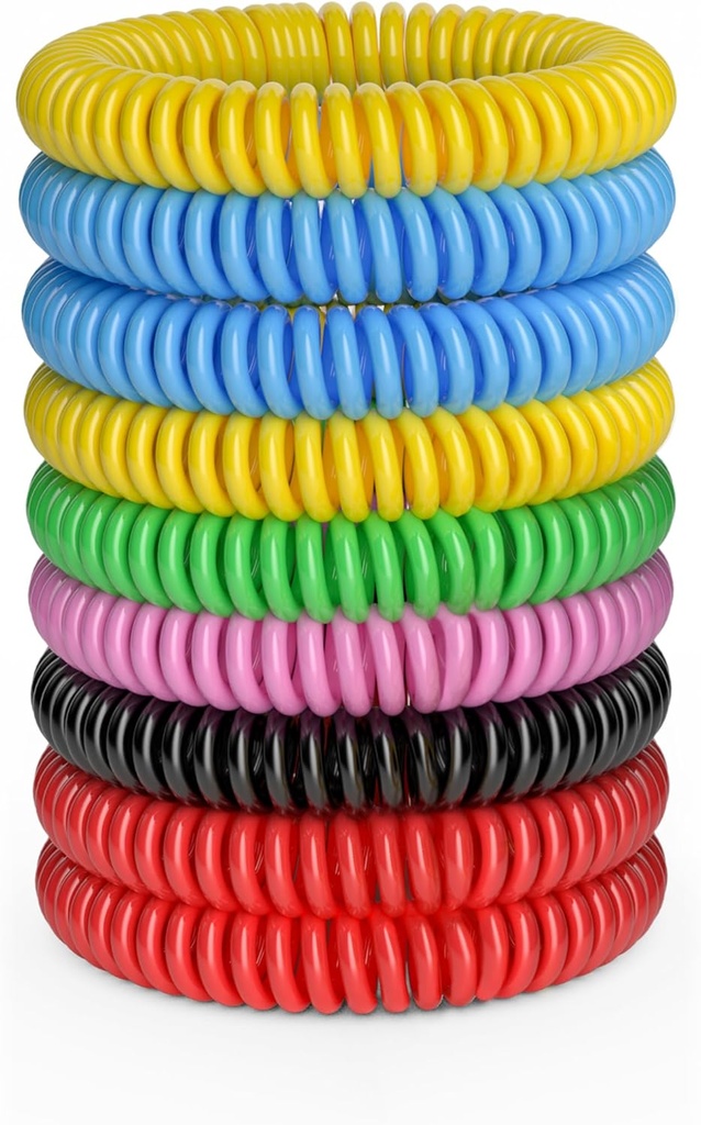 12 Pack Moskito Armbänder, Moskito-Bands für Erwachsene und Kinder mit Individuell Wrapped &amp; DEET Kostenlose, natürliche und wasserdichte Armbänder Citronella Armbänder für Camping Wandern