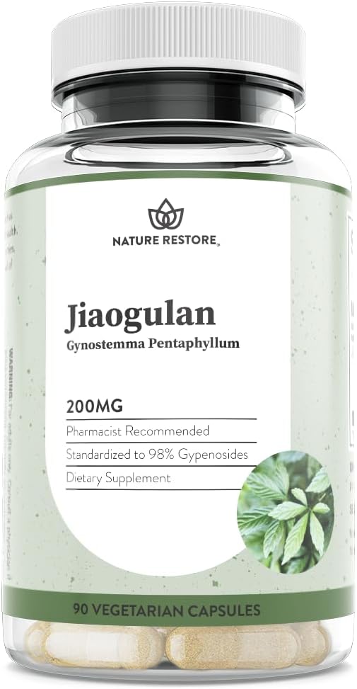 Jiaogulan Extract Supplement, Unsere Gynostemma Pentaphyllum ist Standardisiert auf 98 Prozent Gypenosides, Natürliche AMPK-Aktivator, Non GMO, Glutenfrei, 90 Gynostemma Kapseln, Vegan