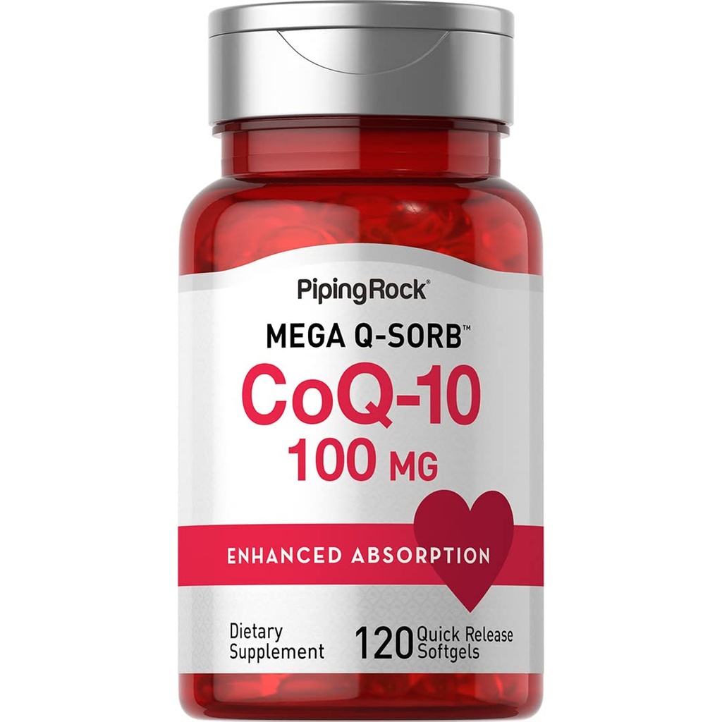 Piping Rock CoQ10 100mg | 120 Softgels | mit schwarzem Pfeffer Extrakt | Non-GMO, glutenfreie Ergänzung