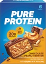 Pure Protein Bars, High Protein, Nutritious Snacks, um Energie zu unterstützen, Low Sugar, Glutenfrei, Schokolade Peanut Butter, 1.76 Oz (Pack von 6)