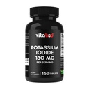 Kaliumjodid Nahrungsergänzung 130 mg pro Portion - 150 Tabletten (1 Flasche) - Exp 05/2030