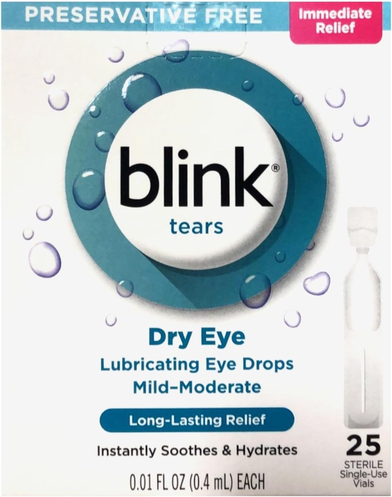 Blink Tears Lubricating Eye Drops Mild-Moderate Dry Eye, 25 Pk - 0.01 oz, Pack of 2
