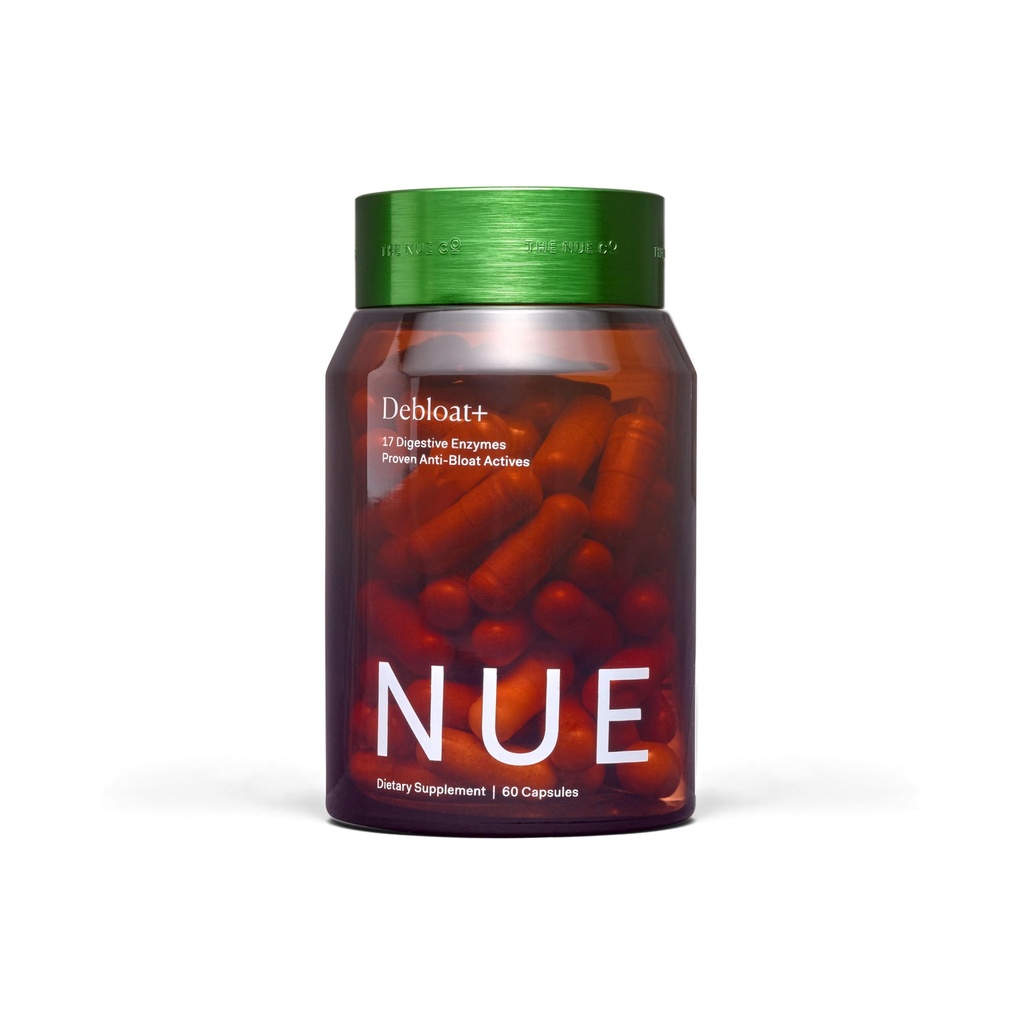 Die Nue Co. DEBLOAT+ Ergänzung, Bloating, Beruhigt Gas und Bauchschmerzen, Immunität Unterstützung, verbessert Gut Gesundheit, Vegan, Glutenfrei, 60 Kapseln