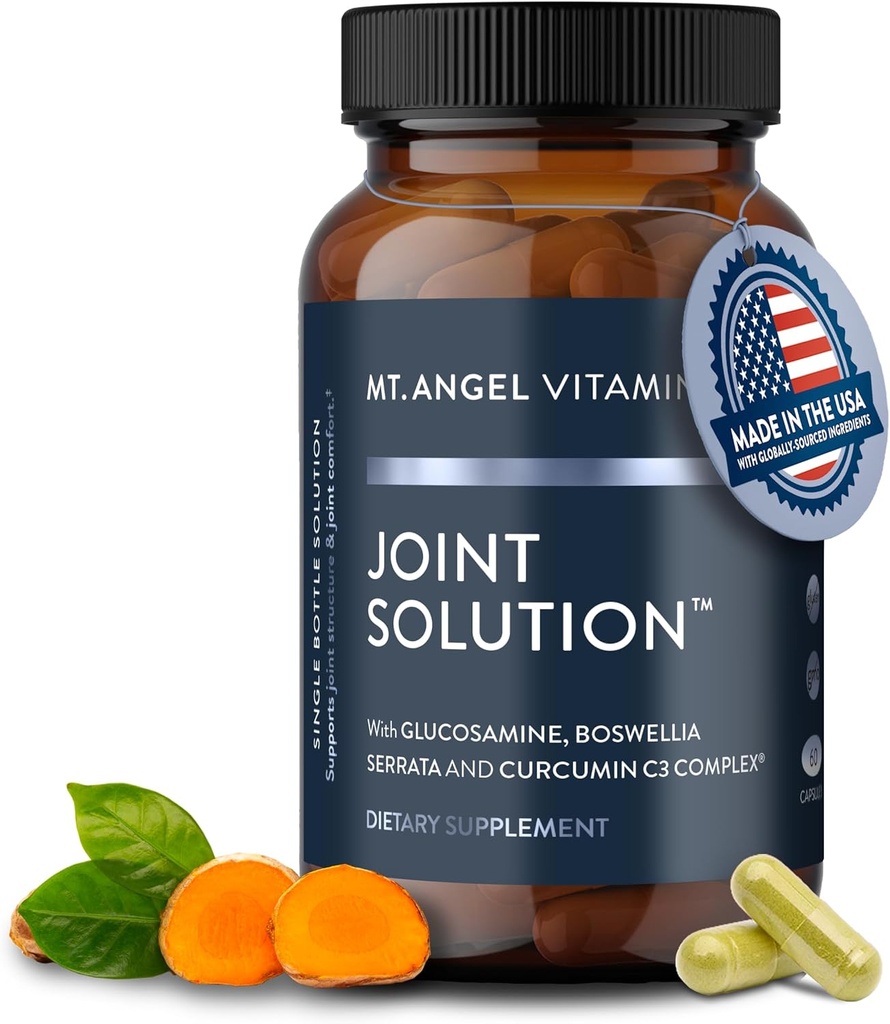 Mt. Angel Vitamine - Joint Solution - Curcumin C3 Complex, Turmeric, Tumeric, Turmeric Curcumin, Joint Support Supplement, Tumeric und Ginger, Turmeric Supplement, Glucosamine, Collagen - 60 Caps