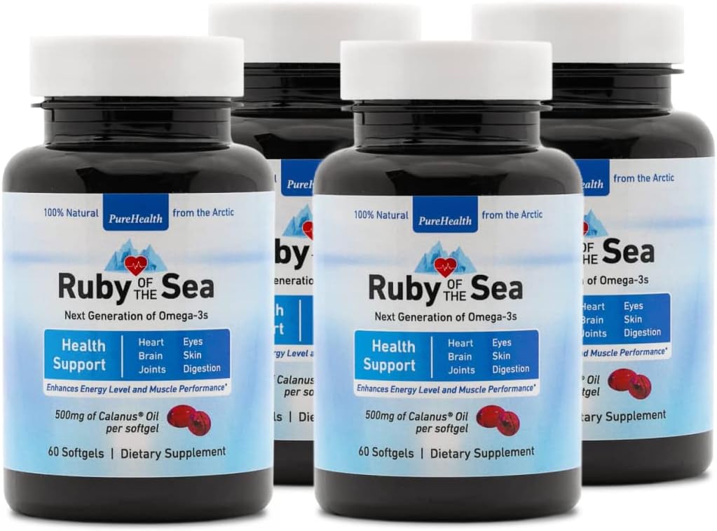 Marine Oil Supplement - Alle natürlichen Calanus Öl, Astaxanthin, Omega-3 und Fettsäuren - Herz- und Gehirngesundheit Nahrungsergänzungsmittel - 4 Pack