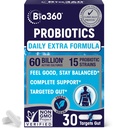 Extra Strength Probiotic for Digestive Health and Immune Support, 60 Billion CFU & 15 Strains, Gut Health Probiotics für Männer und Frauen unterstützt Okzial Constipation, Durchfall, Gas & Bloating, 30CT