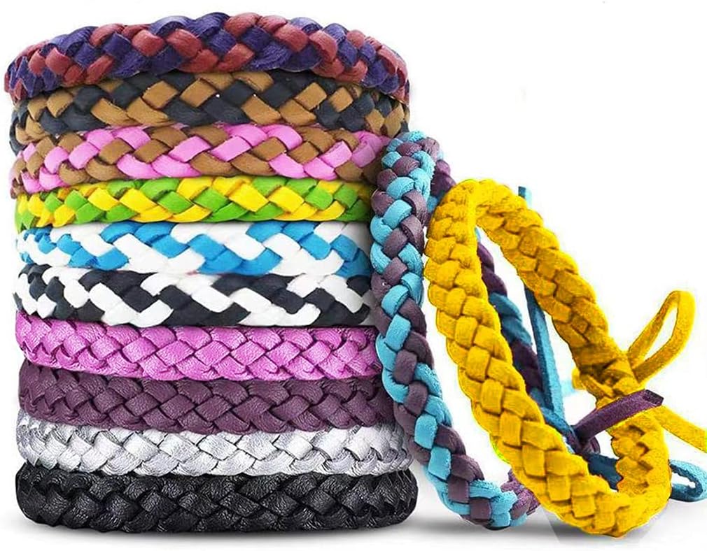 12 Pack Moskito Repellent Armbänder, Individuell Wrapped PU Leder Insect & Bug Repellent Handgelenkbänder für Kinder & Erwachsene Outdoor Camping Angeln Reisen