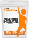 BulkSupplements.com Magnesium D-Aspartat-Pulver - Magnesium-Zusatz, hohe Absorption Magnesium, Magnesium Asparte Powder - Glutenfrei, 680mg (49mg Magnesium) pro Servierung, 500g (1.1 lbs)