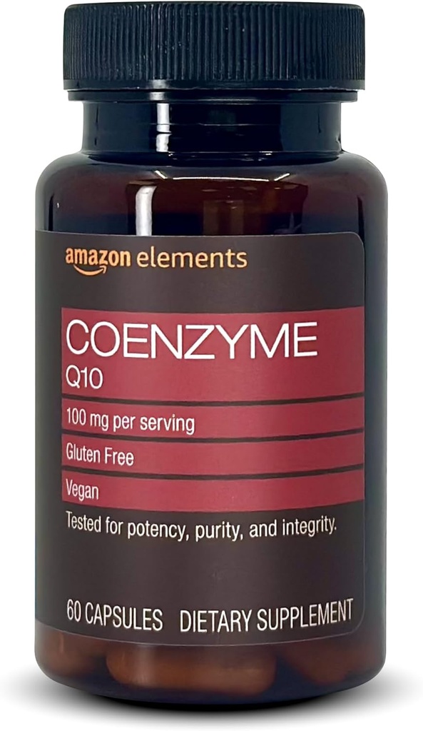 Elemente Vegan CoQ10 100 mg - Normale Energieproduktion, unterstützt Herz-Kreislauf-Gesundheit - 2 Monate Versorgung (60 Kapseln)