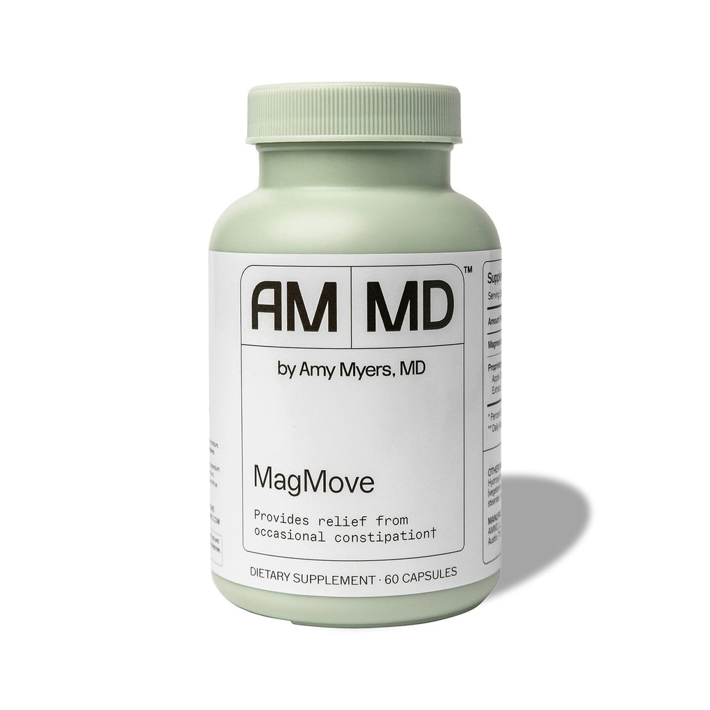 Amy Myers MD MagMove - Unterstützt gesunde Bowel-Bewegungen - Magnesium-Ergänzung für Gut-Motilität - mit ACV, Artichoke & Ginger - 60 Kapseln (30 Portionen)