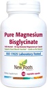 Reine Magnesium-Bisglycinat-Ergänzung (130 mg) | Verbessertes Magnesium-Glycinat, Gentle on The Stomach, no Laxative Effect (120 Veg Caps) | NEUES ROOTS HERBAL