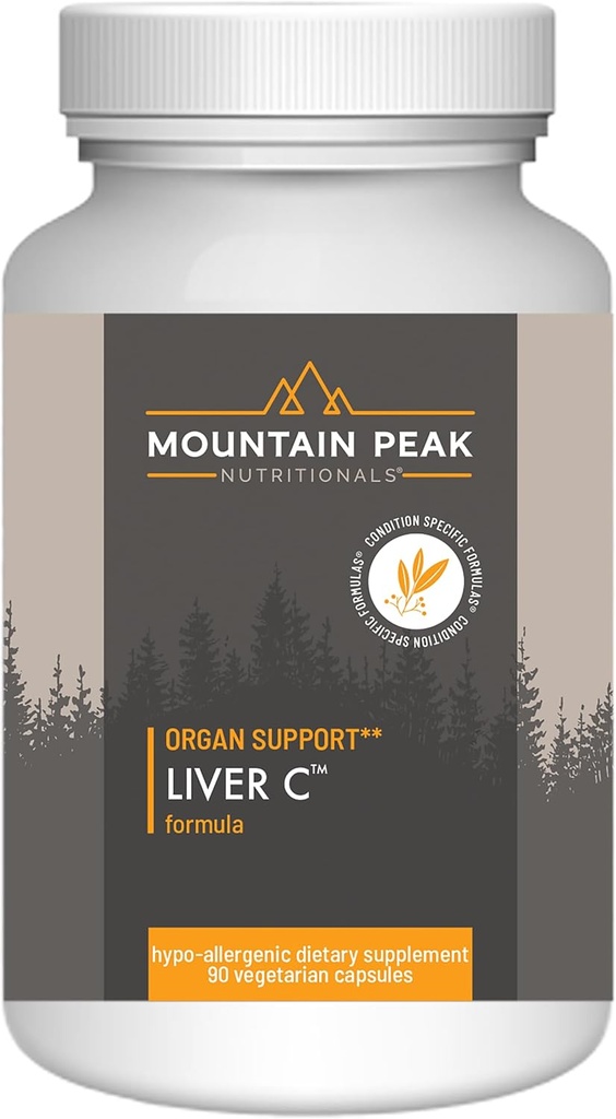 Mountain Peak Nutritionals Liver C - Organ Beilage hilft gesunde Leberfunktion und Energieproduktion - w/Siliphos® & Pilze - Allergische Nahrungsergänzung (90 vegetarische Kapseln)