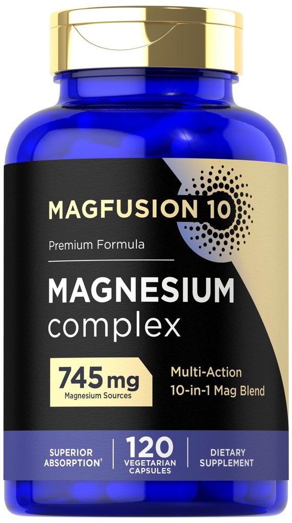 Magnesium Complex Supplement 745mg | 120 Kapseln | 10 in 1 Mischung | Vegetarisch, Non-GMO, Glutenfrei
