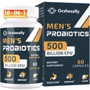 Probiotika für Männer, 500 Billion CFUs & 12 Strains Männer probiotisch, mit Kurkuma, Cranberry, Goji - Probiotika für Verdauungs-Gesundheit, Gut, Immune & Bloating, Prostata & Urinary Tract Health, 60 Kapseln