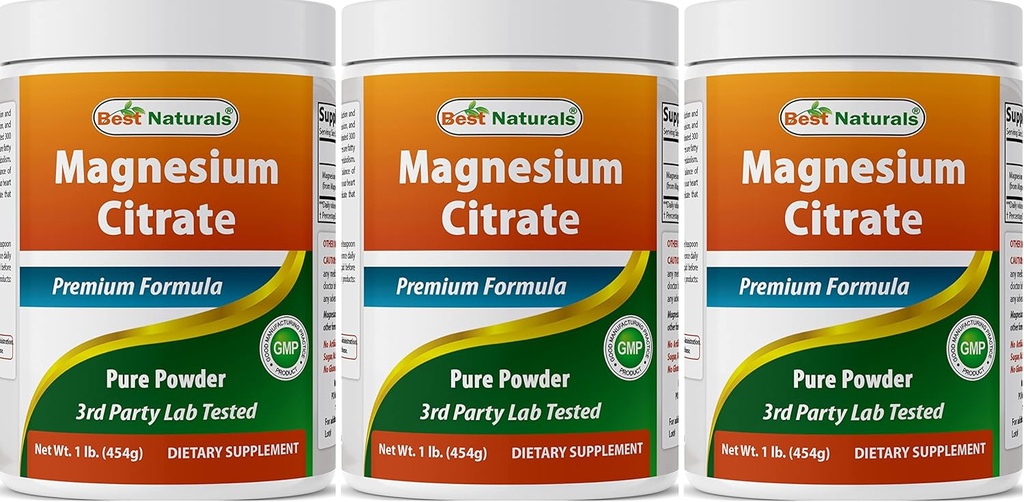 Best Naturals Magnesium Glycinat Pulver - 1 Pfund (1 LB (Pack von 3))