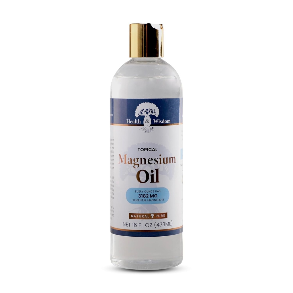 Gesundheit &amp; Weisheit Reines Magnesiumöl - topische Muskel & Gelenk Relief- Natürliche und reine Haut Feuchtigkeitscreme - Enhanced Absorption - 16 fl oz