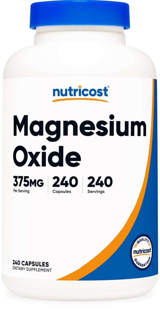 Nutricost Magnesiumoxid 375mg, 240 Kapseln - 210mg Magnesium, Non-GMO, Glutenfrei