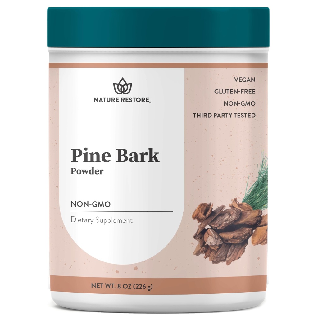Nature Restore Pine Bark Extrakt Pulver, 8 Unzen/226 Gramm, Standardisiert auf 95 Prozent Proanthocyanidine, Vegan, Glutenfrei, Non GMO