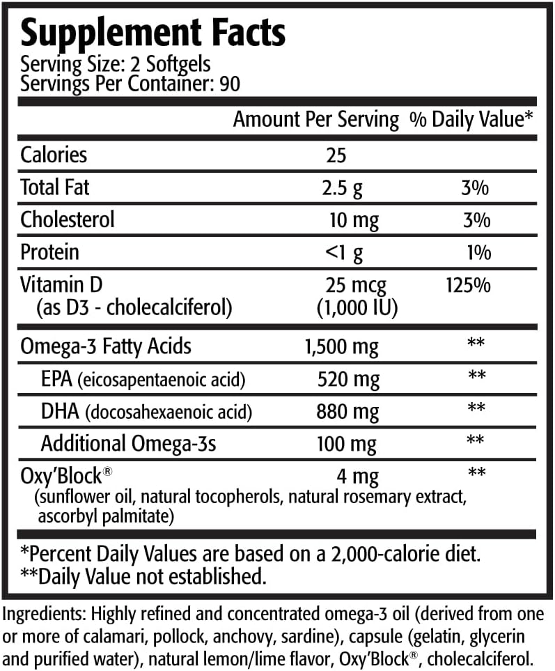 Res-Q 1250+ Omega-3 & Vitamin D3 Fischöl Kapseln 3-Pack