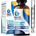 Flüssiges Kollagen und Biotin, 2 Fl. Oz, Ultra-Strength Collagen Peptide für Frauen, Third-Party Tested Biotin für Haarwachstum Frauen, Nägel, und Haut Vitamine B7 Collageno Peptide - Vanille Geschmack