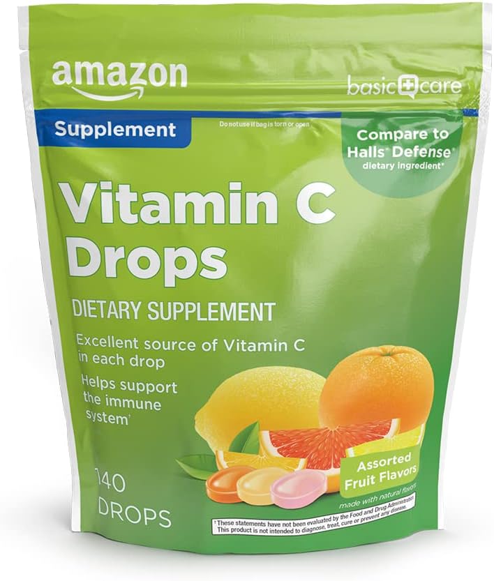   Basic Care Vitamin C Supplement Drops, Lemon, Orange & Grapefruit, 140 count (Previously SoundHealth)