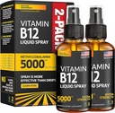 (2 Pack) - Liquid B12 Spray 5000 mcg - Vitamin B12 Sublingual - Vegan B12 Vitamin Spray - Methylcobalamin Vitamin B12 Liquid Boosts Energy & Mood - Gluten-Free & Non-GMO