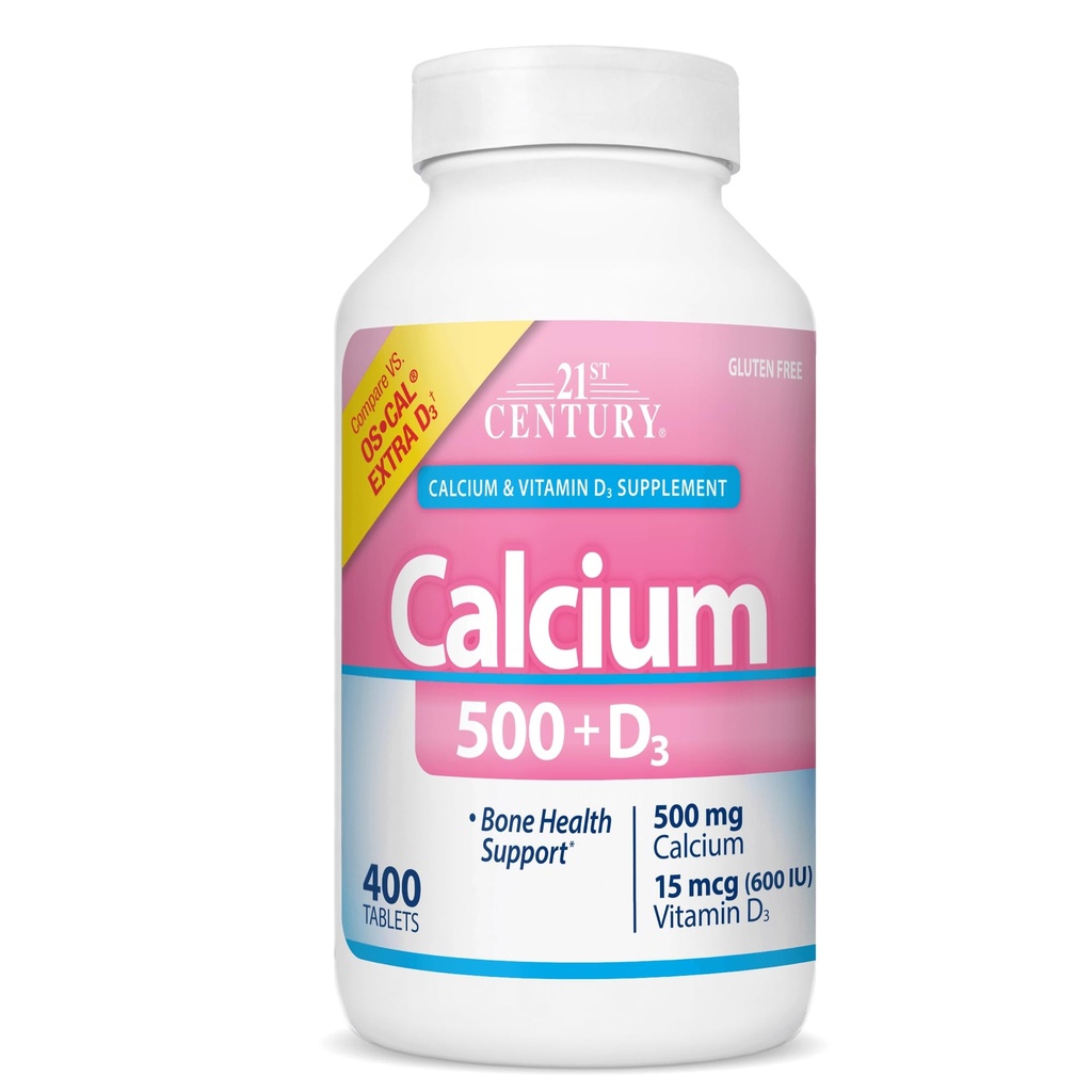 Vitamine des 21. Jahrhunderts Calcium 500 Plus Extra D Caplets, 400 Count