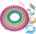 LEADAEER Rundstrick-Looms Set Craft Kit Tool mit Hakennadel und Pompom Maker