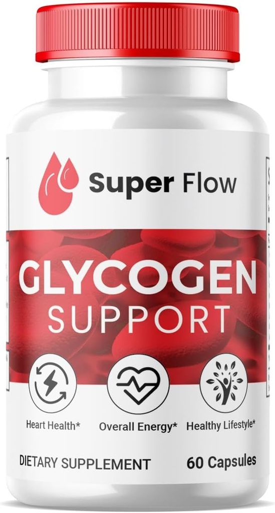 (1 Pack) Super Flow Glycogen, SuperFlow Glycogen Support Capsules, Glyco Optimizer Formula, Natural Blood Vessel Cleaner, Premium Super Flow Glycogen Support (60 Kapseln)