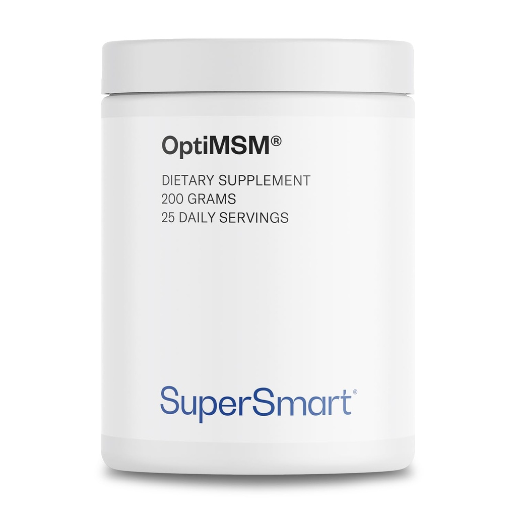 Supersmart OptiMSM (gemalte und hohe Reinheitsformel) - Methyl-Sulfonyl-Methan MSM Pulverergänzung | Vegan & Glutenfrei - 200 g