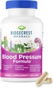 RidgeCrest Kräuter Blutdruck Kräuterformel, 12 Kräuter, Poria Pilz, Gastrodia, Gardenia, für Herz, Gefäß, Zirkulation Gesundheit (120 Zähler)