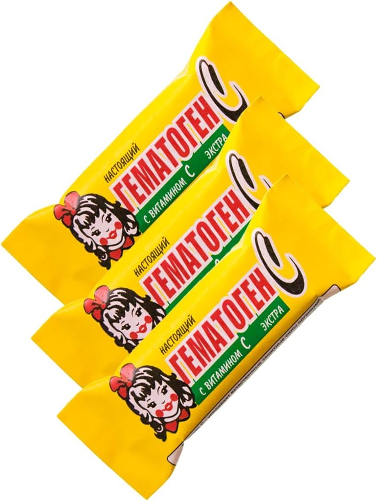 3-Pack Hematogen für Kinder Detskiy mit Vitamin C 40G/1.4oz Гематоген Детский