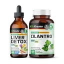 BIO KRAUTER Liver Detox Tincture 4 Fl. Oz. & Cilantro 100 Kapseln