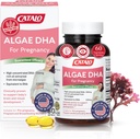 CATALO Omega 3 Algae DHA für Damen - 550mg DHA-Rich Öl von Microalgae, Ideal für Prenatal, Pregnancy & Breastfeeding, Vegetarische Softgele, Glutenfrei - 60 Softgels