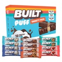 Erbaute Bar, Puff Protein Bars, Variety Pack, Collagen, On-the-go Snacks, Frühstücksbar, Mixed Sampler, 12 Pack