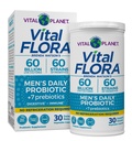 Vital Planet - Vital Flora Probiotika für Männer, 60 Milliarden CFU, 60 verschiedene Stämme, 7 organische Präbiotika, stabiles Probiotikum für das Immunsystem, Gasentlastung, Verdauungsgesundheit 30 Kapseln