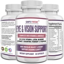Lutein & Zeaxanthin Augengesundheit Nahrungsergänzungsmittel für Erwachsene, Natürliche Augen & Vision Formel w/Vitamin A, Lutein, Zeaxanthin, Bilberry Extract, Eyebright & Lycopene für Retina & Lens 60 Caps