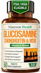 Glucosamin Chondroitin MSM Supplement – Fortgeschrittene Joint Supplements für Männer und Frauen w/Glucosamine Sulfate 1000mg, Chondroitin Sulfate & MSM, Vitamin B12 und mehr für gemeinsame Gesundheit – FSA Eligible