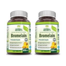 Herbal Secrets Bromelain 500 Mg 120 Tabletten Supplement | Paket von 2 | Non-GMO | Gluten Free | Made in USA