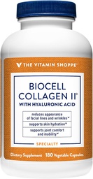 Das Vitamin Shoppe Biocell Collagen II mit Hyaluronsäure 1000mg - fördert gesunde Haut, Gelenke & Knorpel - unterstützt Hydration & Elastizität - für tägliche Wellness (60 Gemüsekapseln)