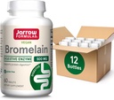 Jarrow Formeln Bromelain Tabletten, 500 mg Nahrungsergänzungsmittel für Proteindigestion, 60 Tabletten, 60 Tage Versorgung, (Pack von 12)