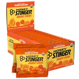 Honey Stinger Organic Orange Blossom Energy Chew, Gluten Free & Caffeine Free, für Übung, Laufen und Performance, Sporternährung für Heim & Gym, Pre und Mid Workout, 12 Pack, 21.6 Unze